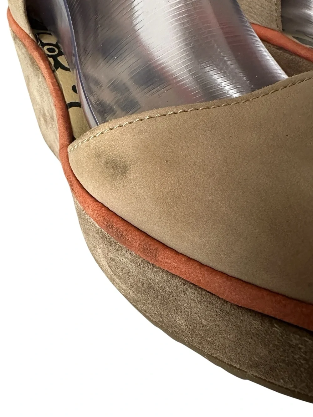 Fly London Punch Penn Wedge Sandals Taupe Nubuck Leather Size 40